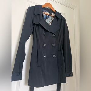 Vertigo Trench Coat Navy Blue Women M